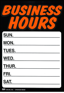 BUSINESS HOURS | ストアサイン